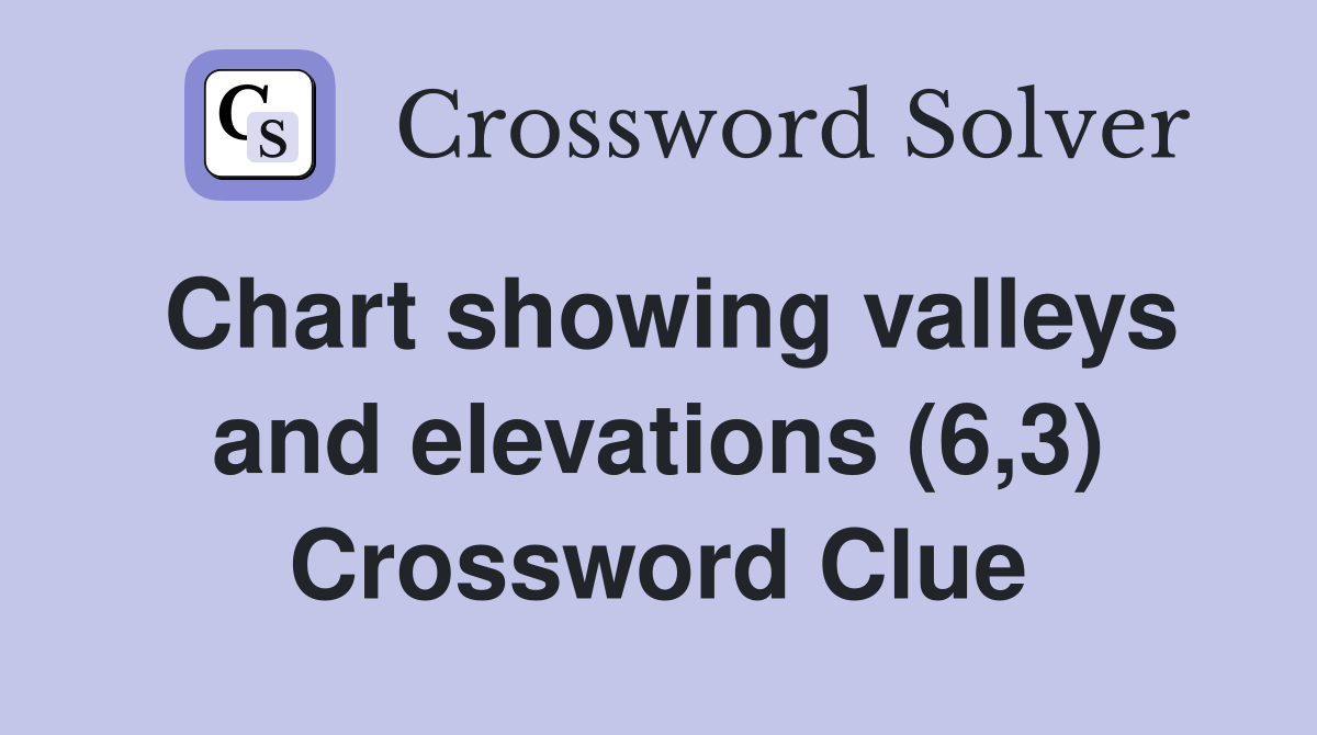 Chart showing valleys and elevations (6,3) Crossword Clue Answers